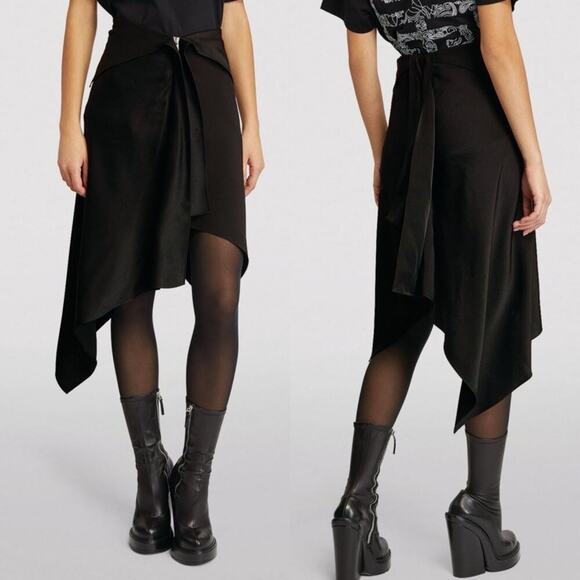 NWT Givenchy Black Asymmetrical Skirt Size 2 MSRP $1770 - Picture 3 of 11
